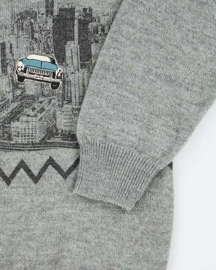 Vintage 90's New York City Graphic Wool Blend Knit Jumper - L sold by Rokit product image thumbnail 4