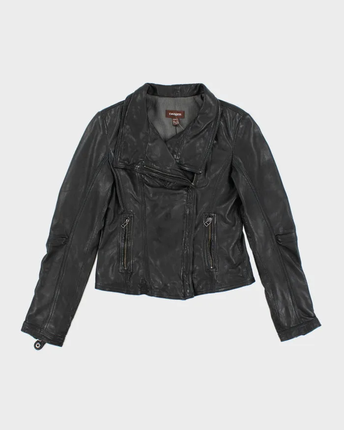 Vintage Y2K Danier Cropped Biker Leather Jacket - S sold by Rokit