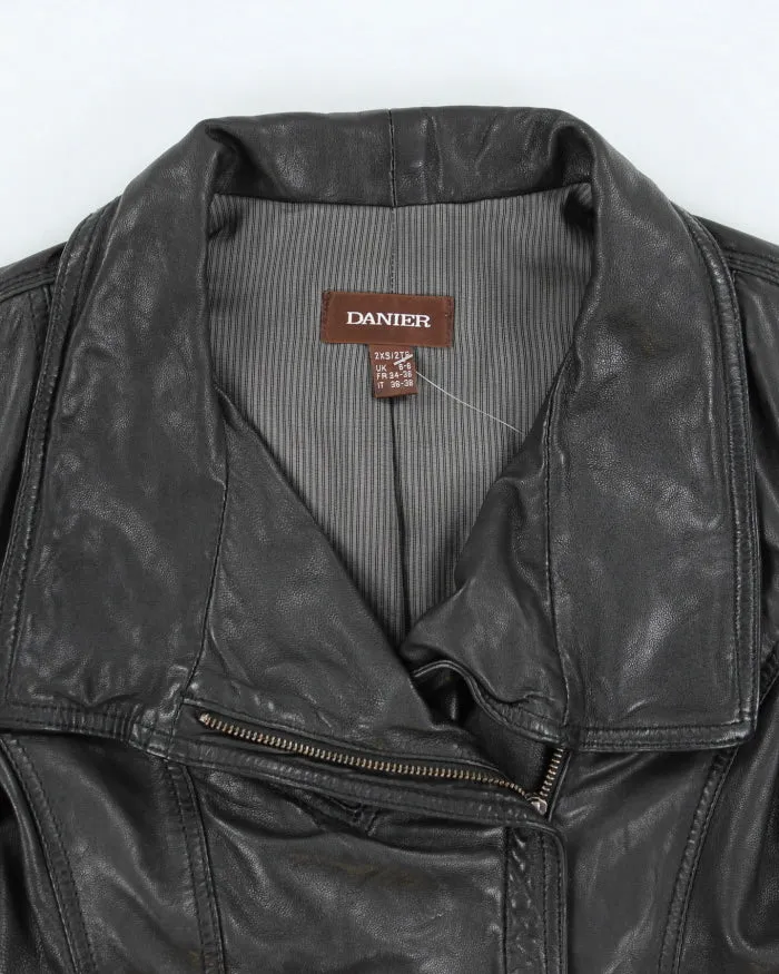 Vintage Y2K Danier Cropped Biker Leather Jacket - S sold by Rokit product image thumbnail 3