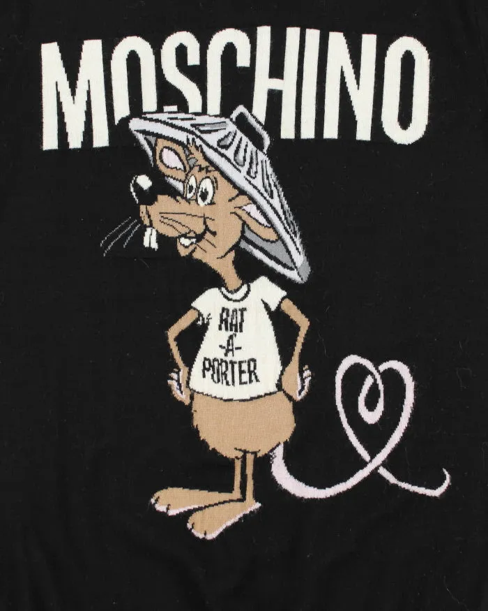 Vintage 90's Moschino Rat Print Knit Jumper - L sold by Rokit product image thumbnail 4