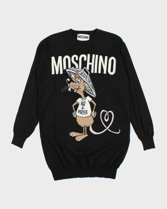 Vintage 90's Moschino Rat Print Knit Jumper - L sold by Rokit