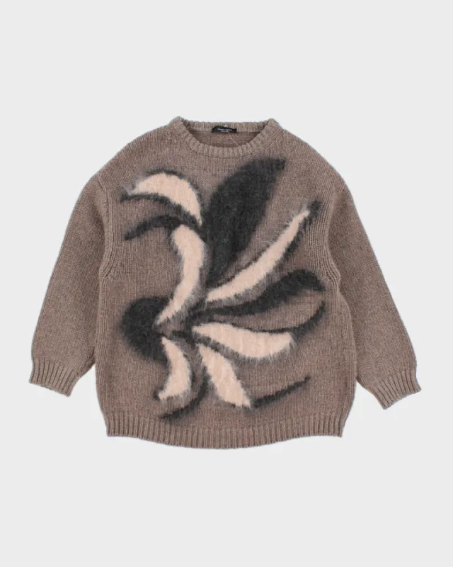 Vintage Roberto Collina Chunky Raised Print Knit Jumper - M sold by Rokit