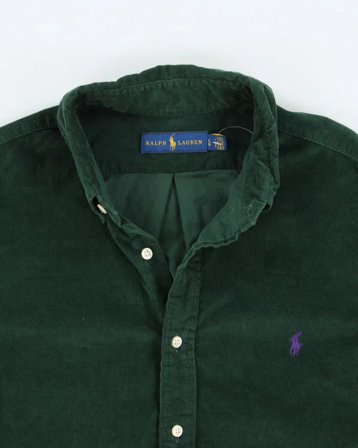 Vintage Ralph Lauren Green Corduroy Button Up Shirt - L sold by Rokit product image thumbnail 3