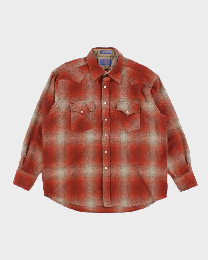 Vintage 80's Pendleton Snap Button Up Flannel Shirt - L sold by Rokit