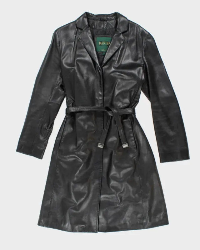 Vintage Danier Long Leather Jacket - S sold by Rokit