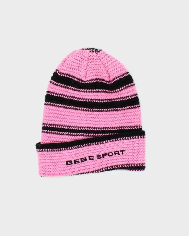 Vintage Y2K BEBE Sport Striped Beanie - OS sold by Rokit