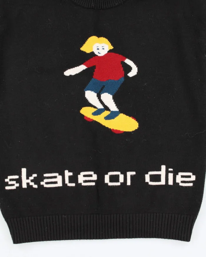 Vintage Women's Skate or Die Graphic Knitted Jumper - S sold by Rokit product image thumbnail 4