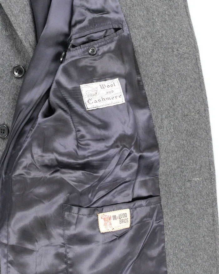 Vintage 80's Grey Cashmere & Wool Blend Heavyweight Overcoat - L sold by Rokit product image thumbnail 5