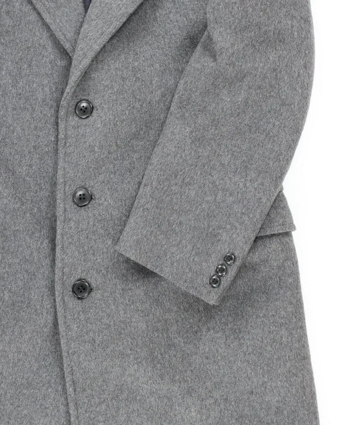 Vintage 80's Grey Cashmere & Wool Blend Heavyweight Overcoat - L sold by Rokit product image thumbnail 4