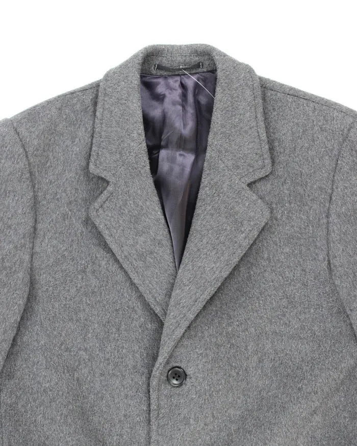 Vintage 80's Grey Cashmere & Wool Blend Heavyweight Overcoat - L sold by Rokit product image thumbnail 3