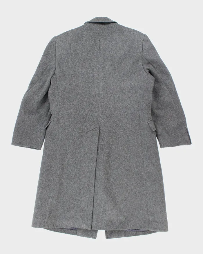 Vintage 80's Grey Cashmere & Wool Blend Heavyweight Overcoat - L sold by Rokit product image thumbnail 2