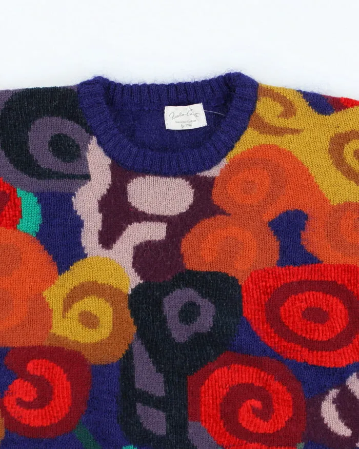 Vintage 80's Multi Coloured Patterned Chunky Knit Jumper - L sold by Rokit product image thumbnail 3
