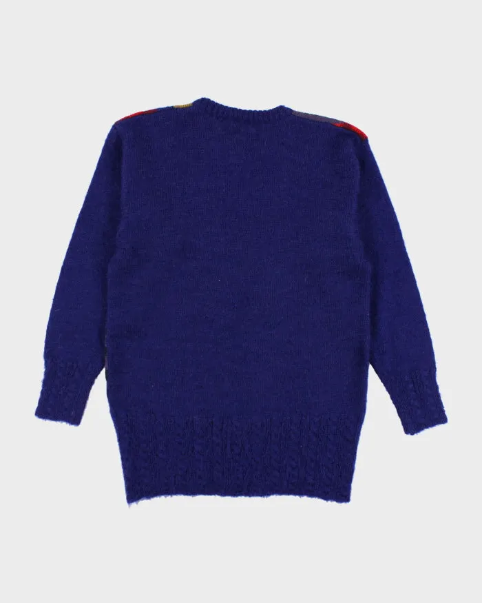 Vintage 80's Multi Coloured Patterned Chunky Knit Jumper - L sold by Rokit product image thumbnail 2