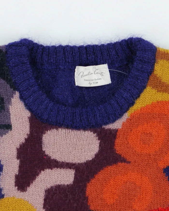 Vintage 80's Multi Coloured Patterned Chunky Knit Jumper - L sold by Rokit product image thumbnail 5