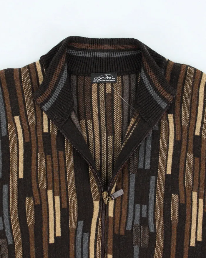 Vintage 90's Cooper Chunky Zip Up Knit Cardigan - L sold by Rokit product image thumbnail 3