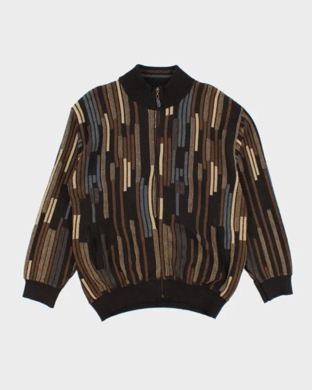 Vintage 90's Cooper Chunky Zip Up Knit Cardigan - L sold by Rokit
