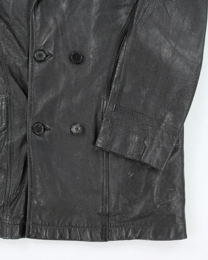 Vintage Black Leather Lined Blazer Jacket - M sold by Rokit product image thumbnail 4