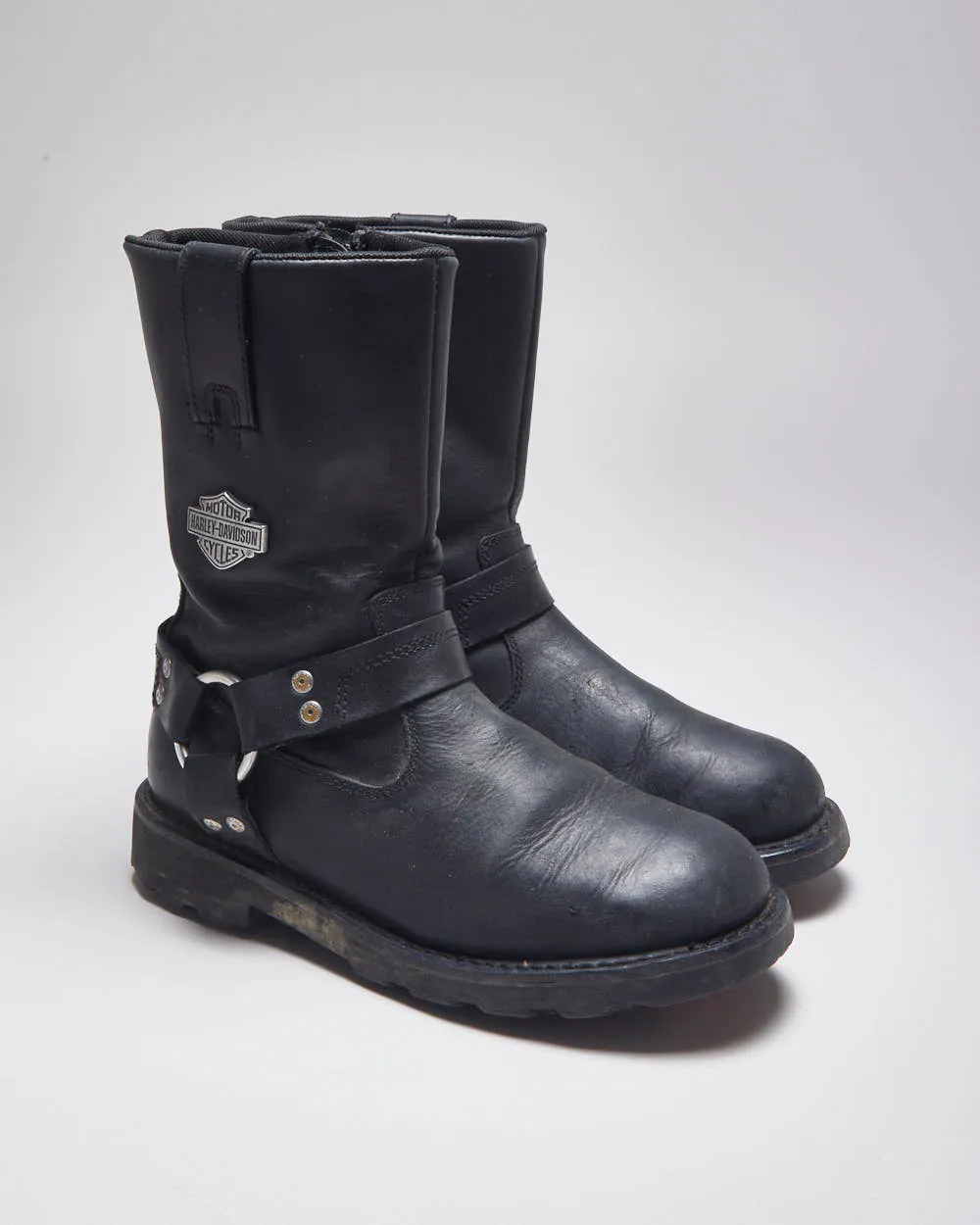 Harley Davidson Black Biker Boots - UK7.5 sold by Rokit