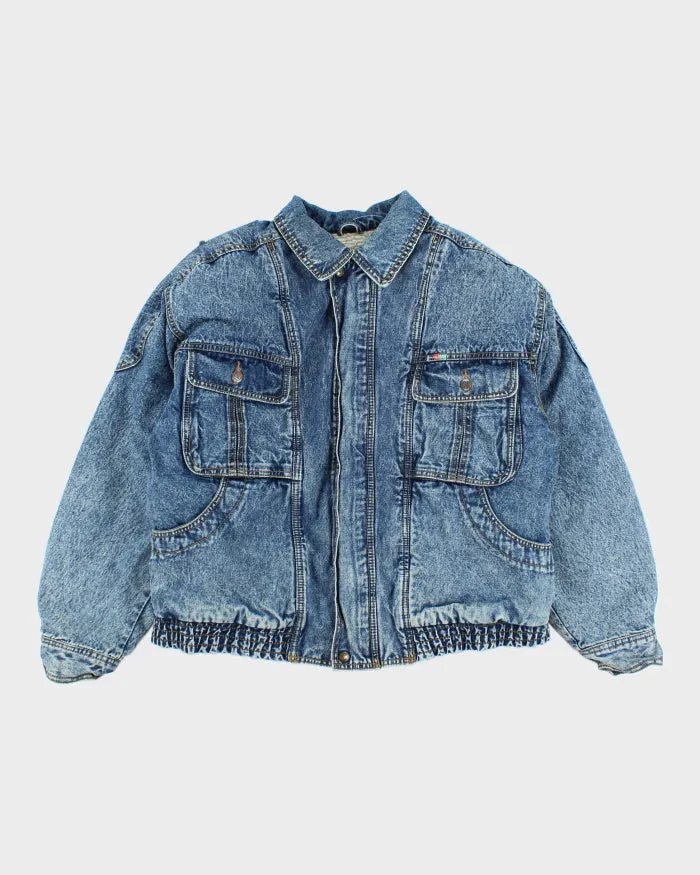 Vintage 90's Heavyweight Denim Bomber Jacket - M sold by Rokit