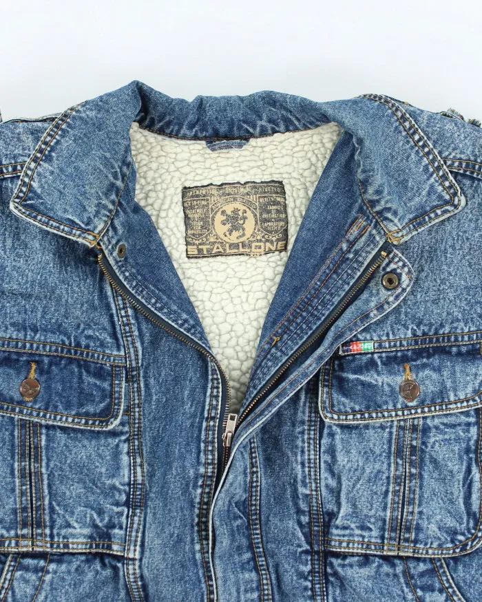Vintage 90's Heavyweight Denim Bomber Jacket - M sold by Rokit product image thumbnail 3