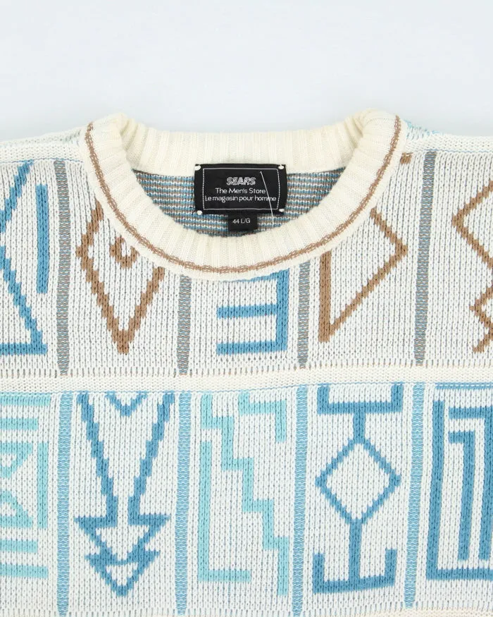 Vintage 80's Sears Chunky Patterned Knit Jumper - L sold by Rokit product image thumbnail 3
