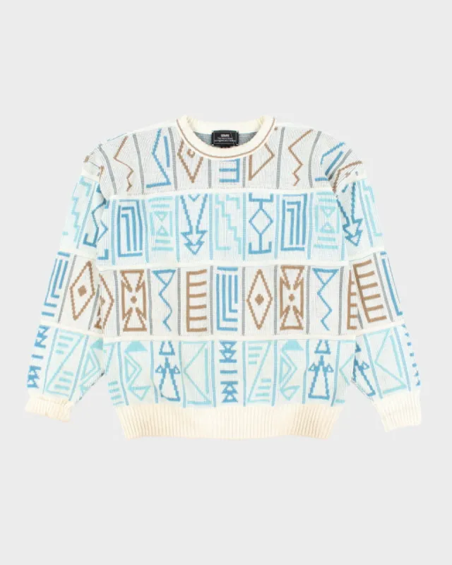 Vintage 80's Sears Chunky Patterned Knit Jumper - L sold by Rokit