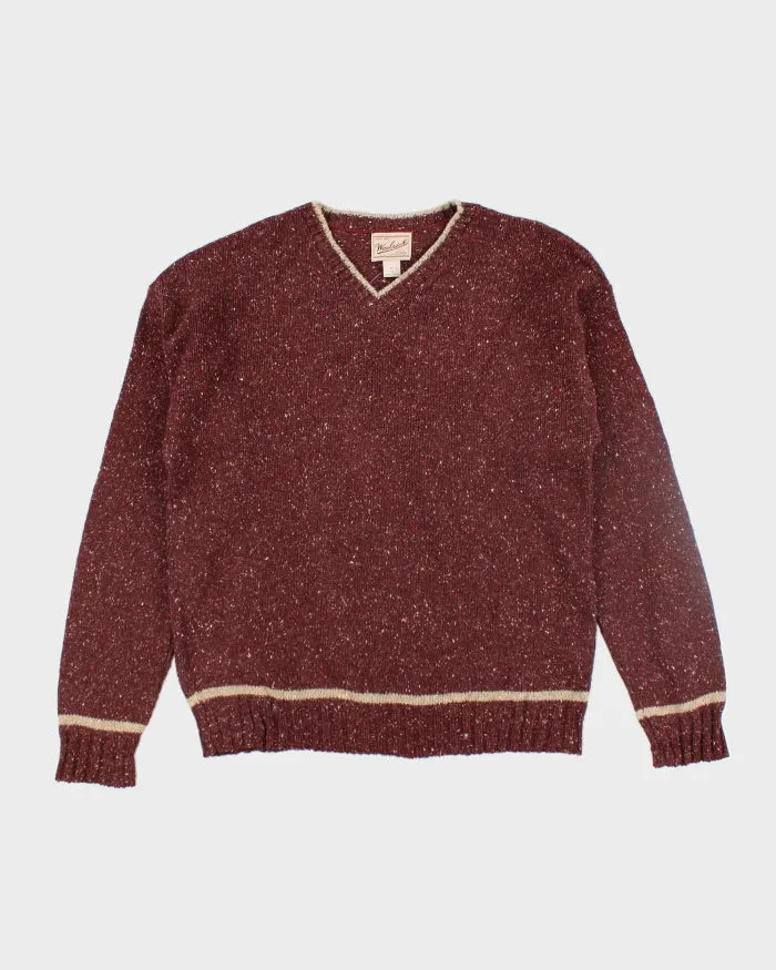 Vintage 80's Woolrich V-Neck Chunky Speckled Knit Jumper - L sold by Rokit