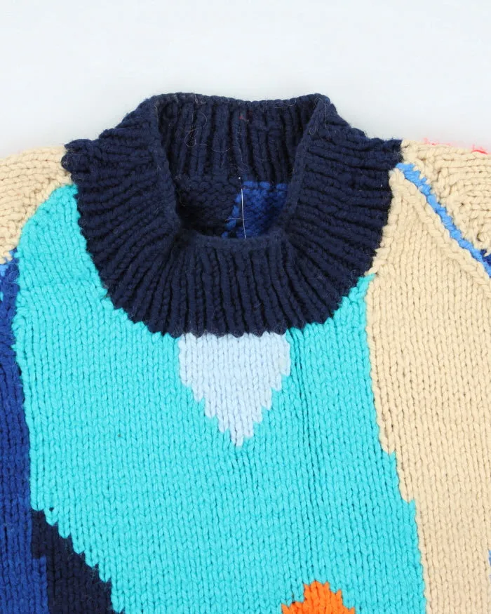 Vintage 80's Wool Blend Chunky Patterned Knit Jumper - L sold by Rokit product image thumbnail 3