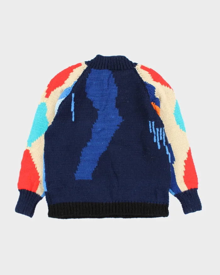Vintage 80's Wool Blend Chunky Patterned Knit Jumper - L sold by Rokit product image thumbnail 2