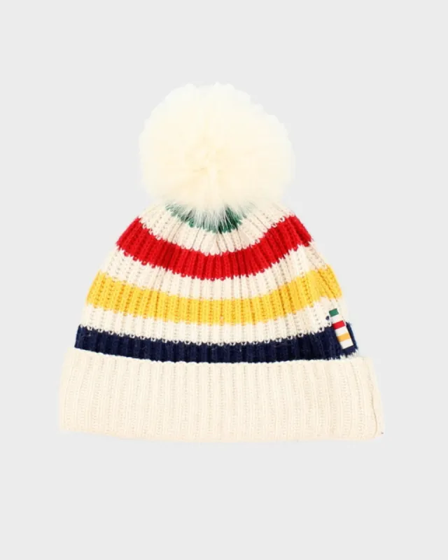 Vintage Hudson Bay Striped Bobble Beanie - OS sold by Rokit