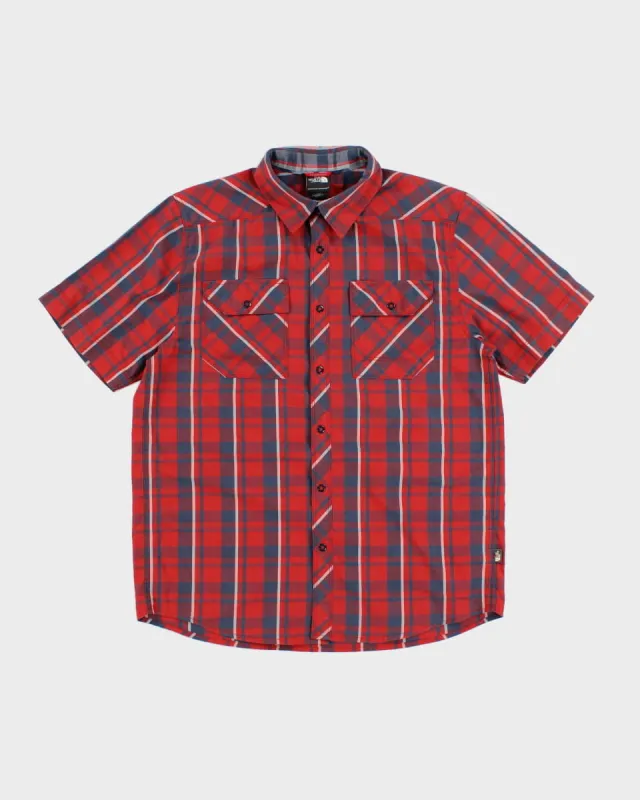 Vintage The North Face Check Button Up Collared Short Sleeve Shirt - M sold by Rokit
