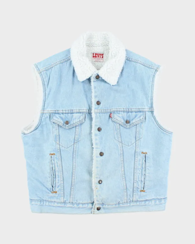 Vintage 90's Levi's Heavyweight Teddy Lined Denim Gilet - XL sold by Rokit