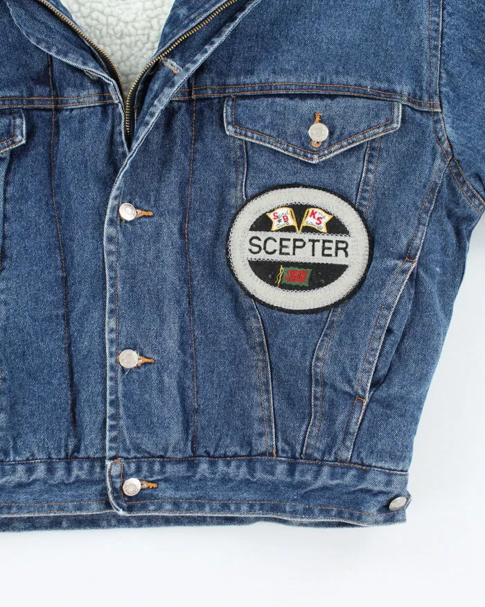 Vintage 90's Heavyweight Denim Hooded Bomber Jacket - M sold by Rokit product image thumbnail 4