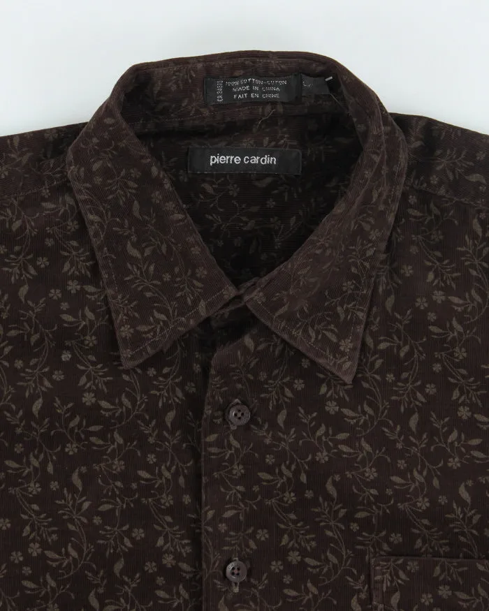 Vintage Pierre Cardin Brown Floral Corduroy Shirt - L sold by Rokit product image thumbnail 3