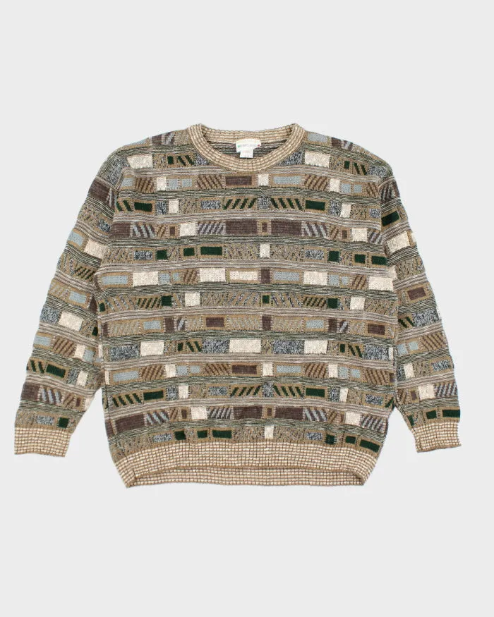 Vintage 90's Porto Bello Chunky Patterned Knit Jumper - L sold by Rokit
