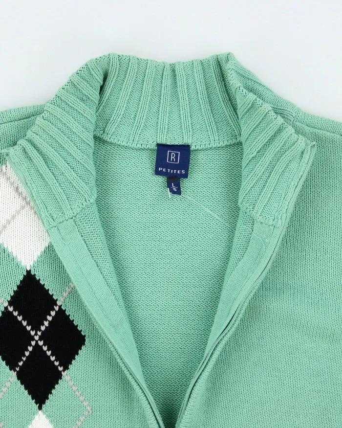 Vintage Argyle Green Zip-up Knit - L sold by Rokit product image thumbnail 4