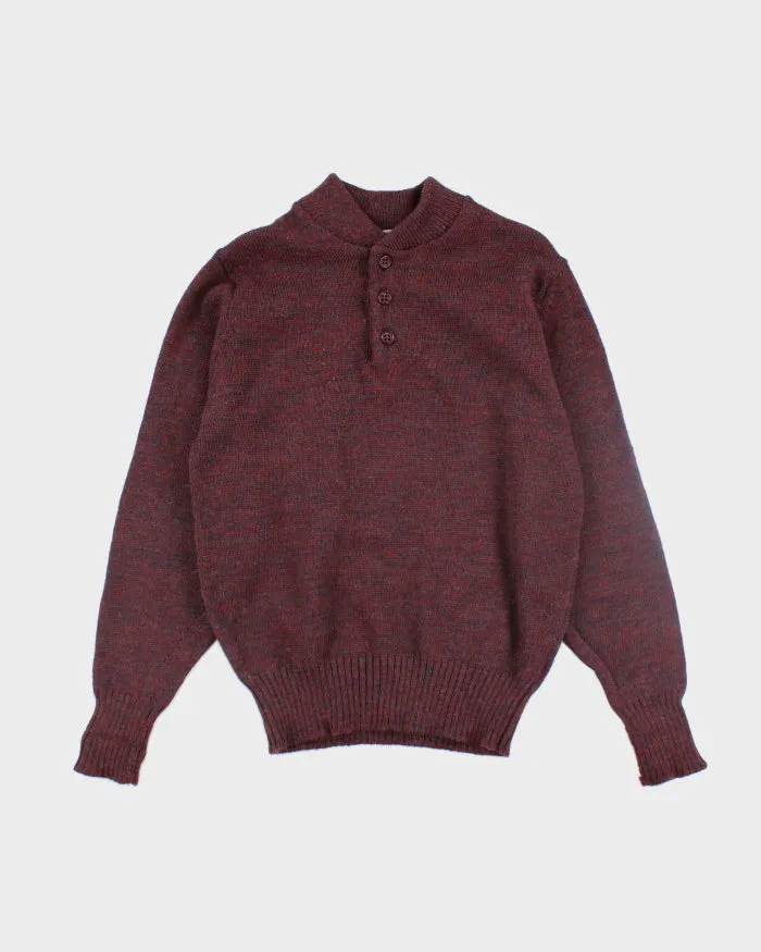 Vintage L.L. Bean Quarter Button Up Wool Knit Jumper - L sold by Rokit