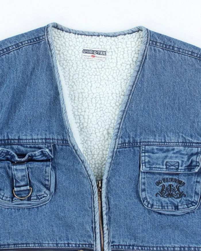 Vintage 90's Multi Pocket Lined Denim Gilet - L sold by Rokit product image thumbnail 3