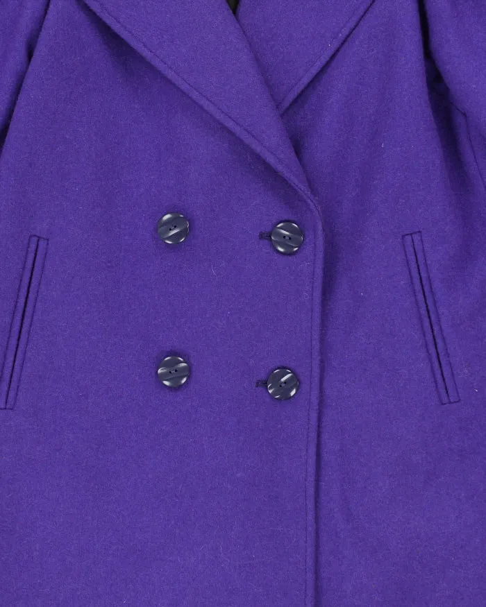 Vintage 80s Wool Blend Purple Coat - M sold by Rokit product image thumbnail 4