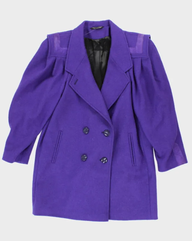 Vintage 80s Wool Blend Purple Coat - M sold by Rokit