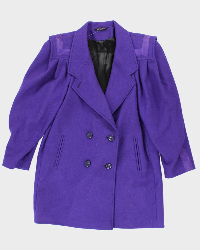Vintage 80s Wool Blend Purple Coat - M sold by Rokit