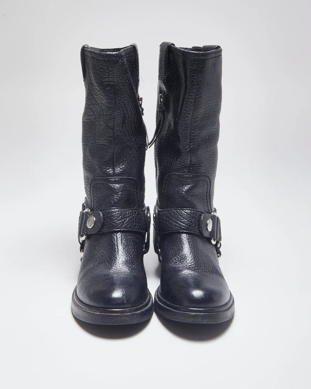 Miu miu Black Leather Biker Boots - UK4 sold by Rokit product image thumbnail 3