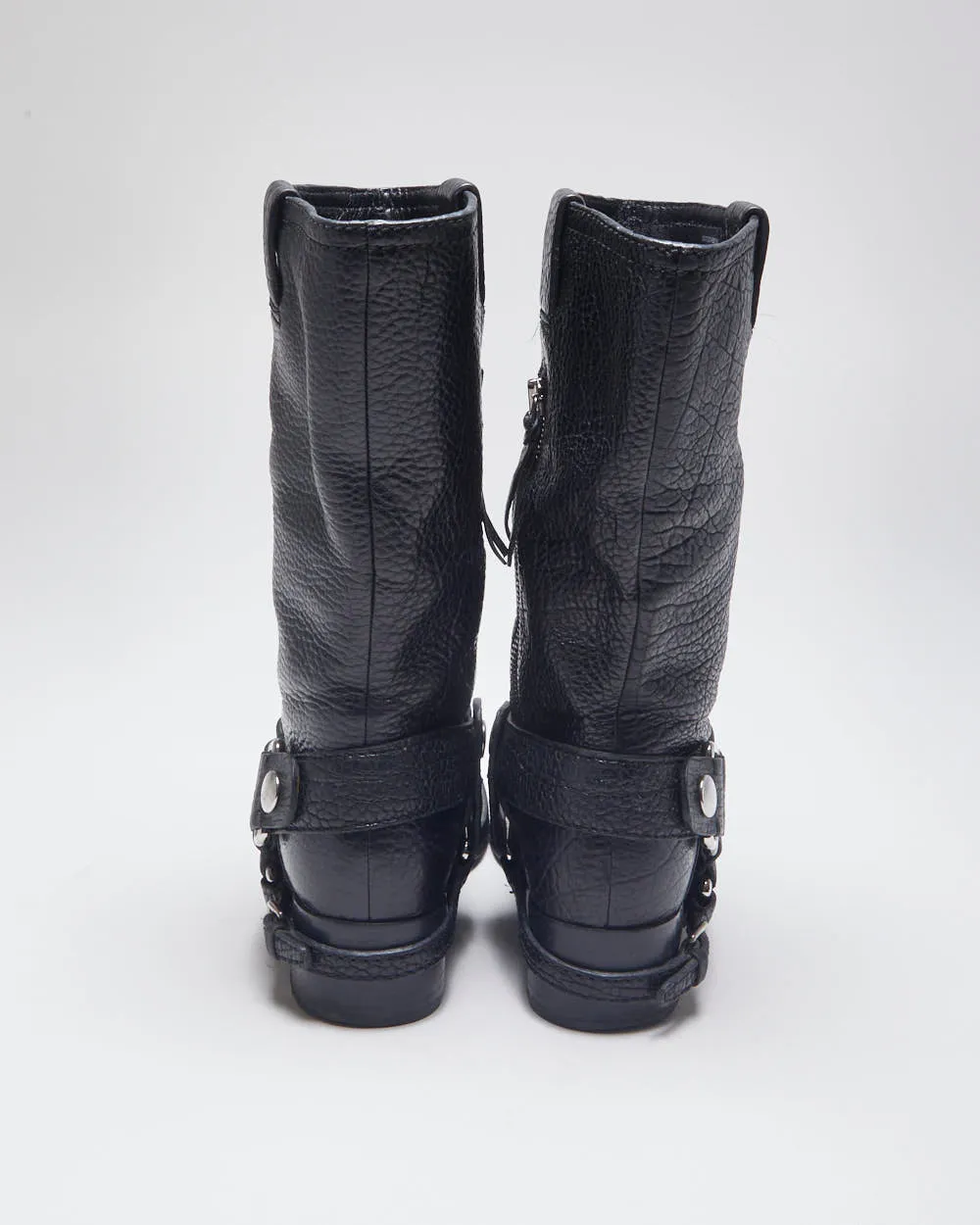 Miu miu Black Leather Biker Boots - UK4 sold by Rokit product image thumbnail 4