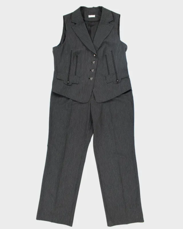 Vintage 90s Bonita Lace-up Detail Sleeveless Suit - L sold by Rokit