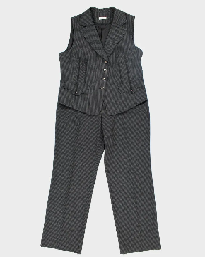 Vintage 90s Bonita Lace-up Detail Sleeveless Suit - L sold by Rokit
