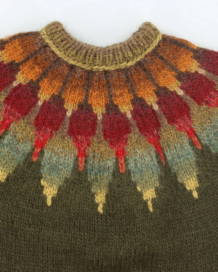 Vintage Heavyweight Patterned Wool Chunky Knit Jumper - L sold by Rokit product image thumbnail 3