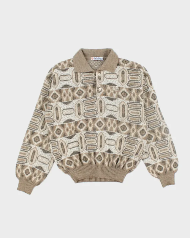 Vintage Conte of Florence Chunky Collared Knit Jumper - L sold by Rokit