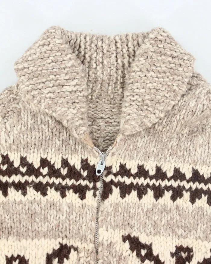 Vintage 80's Heavyweight Wool Cowichan Knit Zip Cardigan - L sold by Rokit product image thumbnail 3