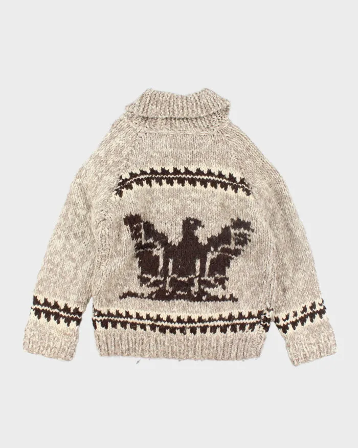 Vintage 80's Heavyweight Wool Cowichan Knit Zip Cardigan - L sold by Rokit product image thumbnail 2