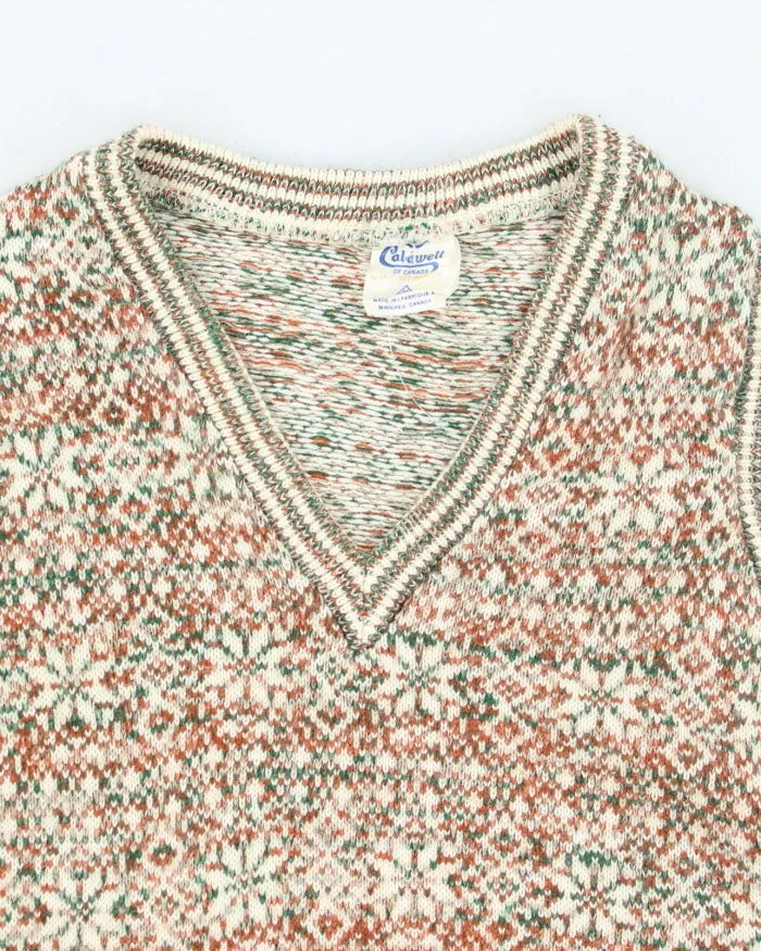 Vintage Caldwell Patterned V-Neck Tank Knit Jumper - M sold by Rokit product image thumbnail 3